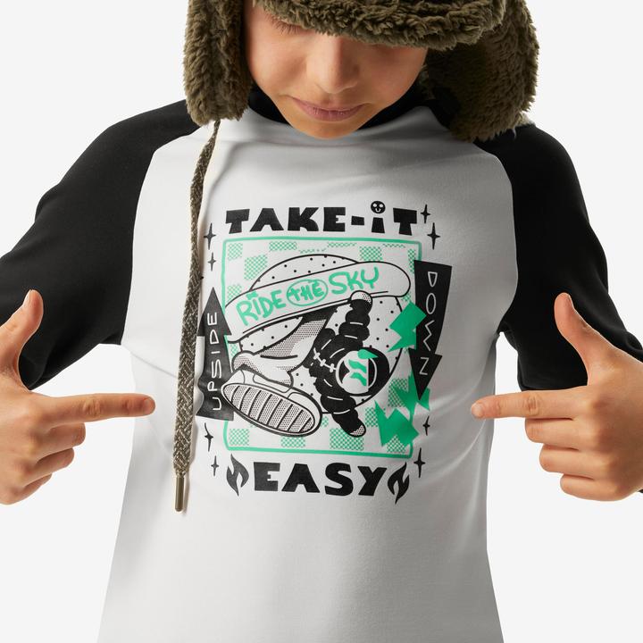 Produktbild Wedze Skiunterwäsche Funktionsshirt Kinder - BL 500 schwarz/weiss mit Motiv (164)