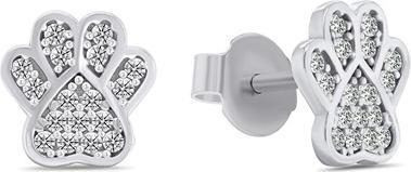 Brilio Silver - Playful silver Paws EA507W earrings