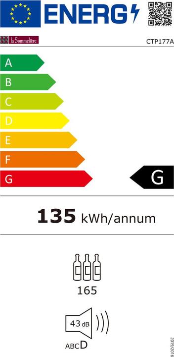 Energy Label La Sommelière Wine refrigerator CTP177A