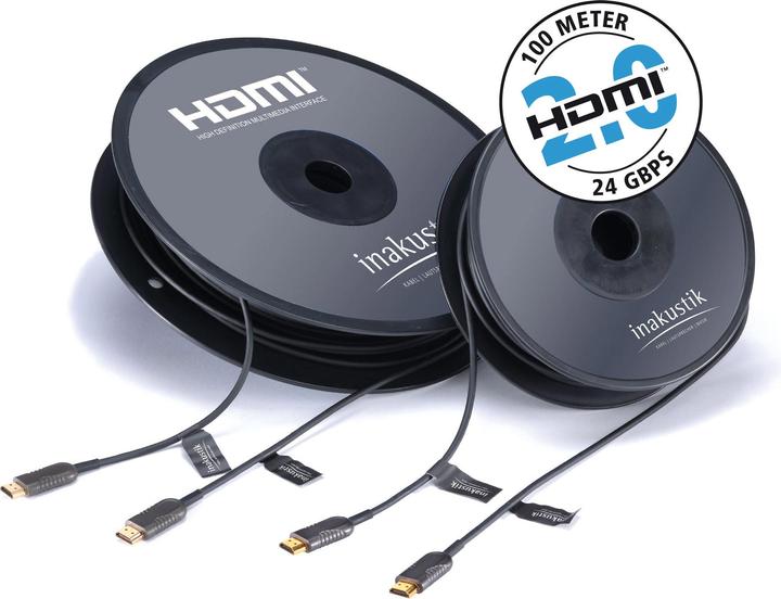 Actual product image Inakustik HDMI 2.0 fiber optic cable (100 m, HDMI)