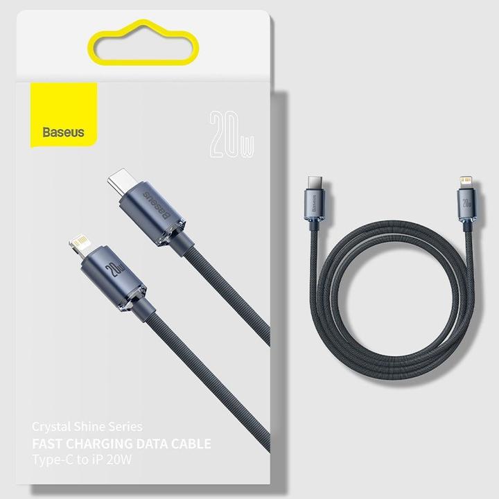 Actual product image Baseus Crystal Shine Series Fast Charging Data Cable Type-C to iP 20W 2m Purple (2 m, USB 2.0, 20 W)