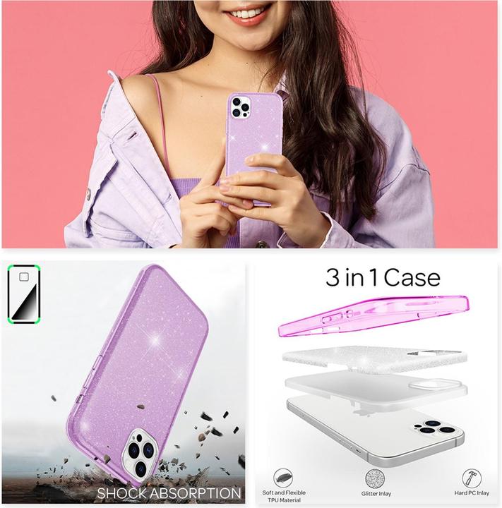 Produktbild Nalia Glitzer Handyhülle (Apple iPhone 12 Pro Max)