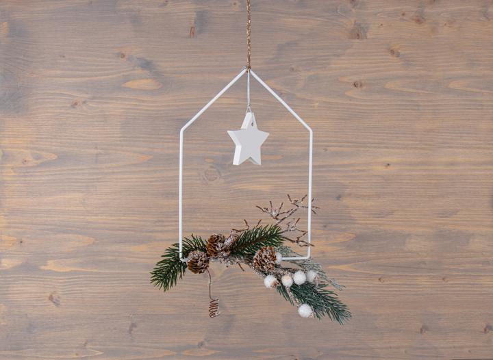 Produktbild Rayher Metallring "Haus", 3er-Set, Weiss (18 x 27.5 cm, 15.5 x 23 cm, 13.5 x 19 cm)