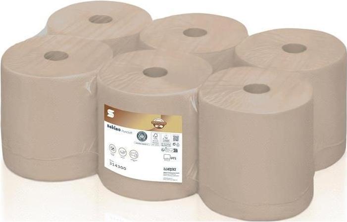 Actual product image Wepa Towel roll Satino PureSoft 314300 2-ply soft beige L170xW205approx.mm (6 x)