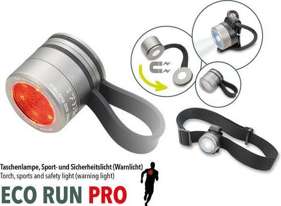 Actual product image Troika ECO RUN PRO torch Sports and safety light, LED, 5 light functions, 4 accessories for use in the run (7 cm)