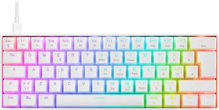 Produktbild Deltaco Mech 60% Keyboard Pudding Keycaps Hot swap RGB - Gaming Tastatur - Hvid (Kabelgebunden)
