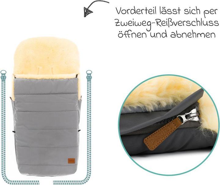 Actual product image Fillikid Fusssäcke für Kinderwagen & Buggys Lammfell-Fusssack Bernina Reflect mit reflektierendem