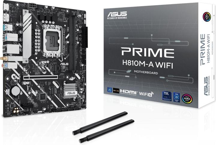 Actual product image ASUS PRIME H810M-A WIFI (LGA 1851, Intel H810, uATX)
