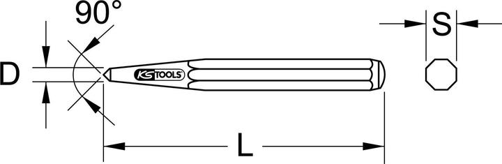 Produktbild KS Tools Körner. rund. brüniert. Ø 6mm 156.0406 (10 mm)