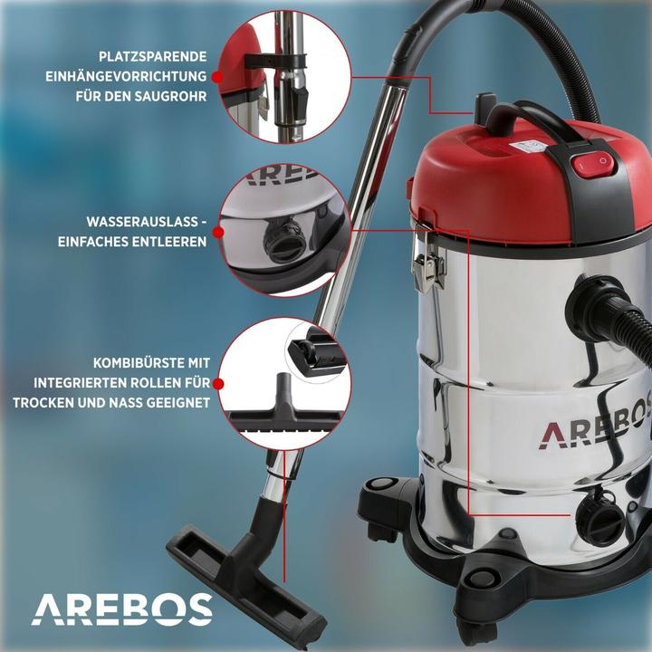 Image du produit Arebos Aspirateur industriel (Aspirateur eau et poussière)