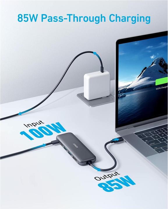 Actual product image Anker USB-C Hub (5-in-1) 1 x 4K HDMI 2 x USB-A 1 x USB-C 1 x USB-C PD 100W (USB-C, 5 Ports)