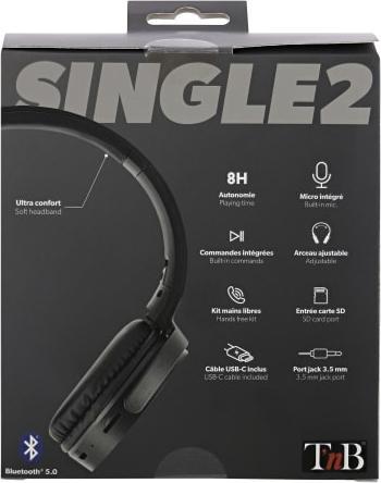 Image du produit T'nB TNB Casque bluetooth Single 2 Noir (8 h, Filaire)