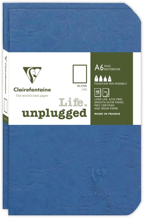 Image du produit Clairefontaine Set de 2 carnets piqués Age Bag 9x14 96 pages uni - (9 x 14 cm, Blanc, Couverture souple)
