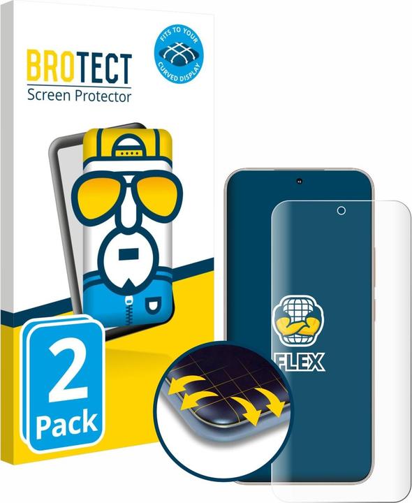 Produktbild BROTECT Fullscreen Schutzfolie Displayschutz Folie Klar Transparent (2 Stück, Samsung F400)