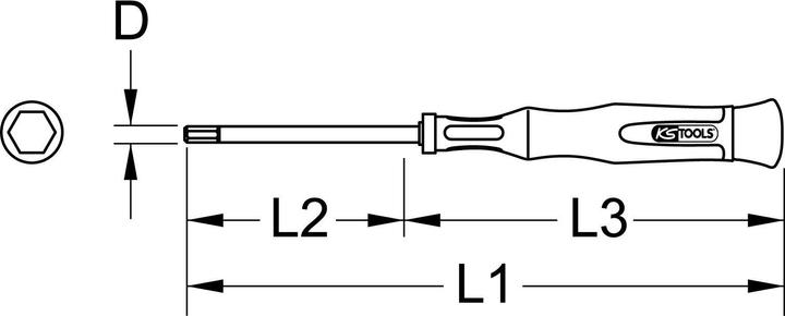 Produktbild KS Tools Feinmechanik-Schraubendreher Innensechskant. 0.9mm (6-Kant)