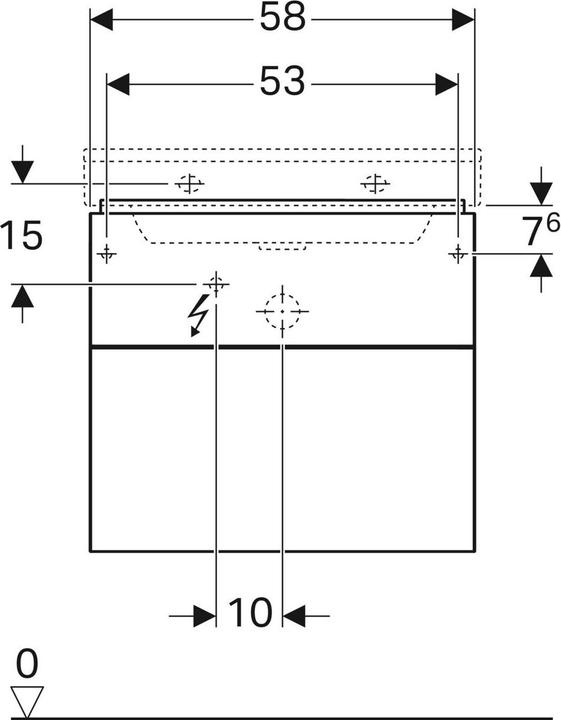 Produktbild Geberit Waschtischunterschrank Xeno wei hochglanz 2 Auszge mit Softeinzug fr 60 cm 50 (58 x 46 x 53 cm)