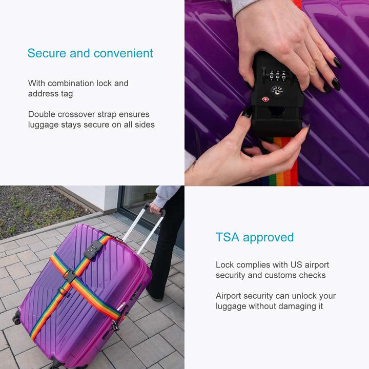Actual product image Intirilife Luggage for luggage with TSA combination lock and name tag (Case strap)