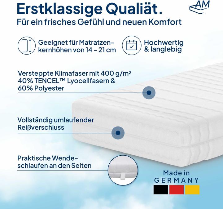 Produktbild AM Qualitätsmatratzen Matratzenbezug Tencel (190 x 160 cm)