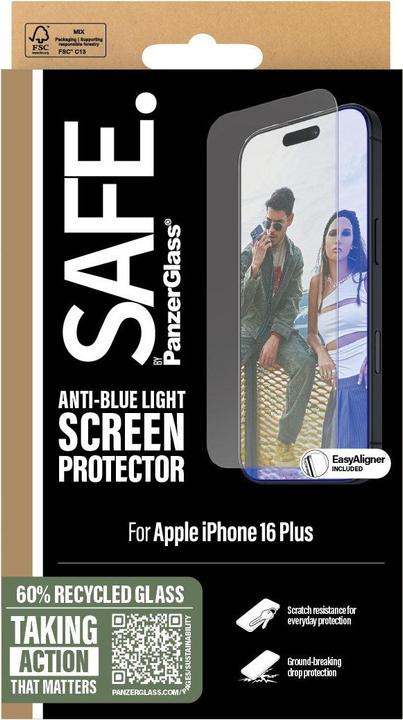 Actual product image Safe Eyecare Screen Protection (1 Piece, Apple iPhone 16 Plus, Apple iPhone 15 Plus)