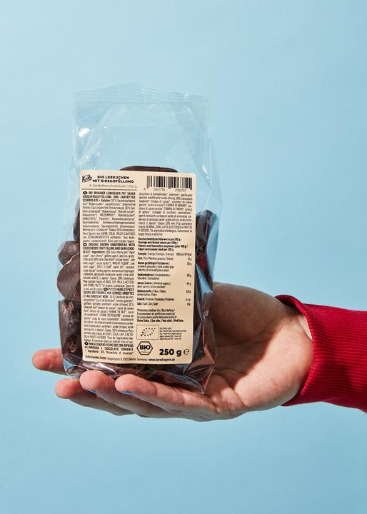 Produktbild KoRo Bio Brauner Lebkuchen mit Sauerkirschfruchtfüllung und Zartbitterschokolade (1 Stk., 250 g)