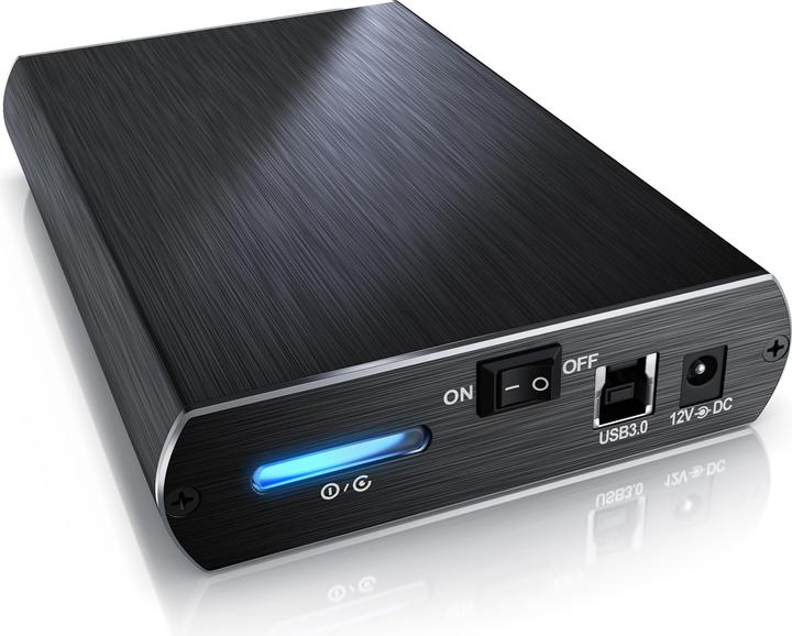 CSL Festplattengehäuse, 3,5" USB 3.0 Aluminium Festplattengehäuse SATA I/II/III und SSD-fähig (3.5")