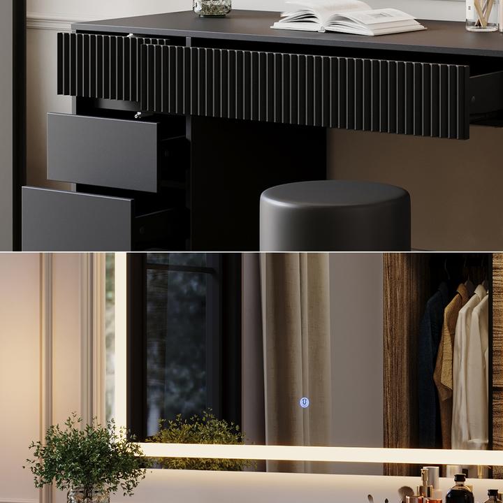 Produktbild Vicco Omira mit Hocker und Beleuchtung (120 x 76 x 55 cm)
