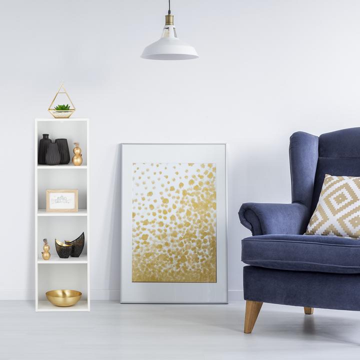 Actual product image Relaxdays White Bookcase, 4 Tiers (30 x 23 x 106 cm)