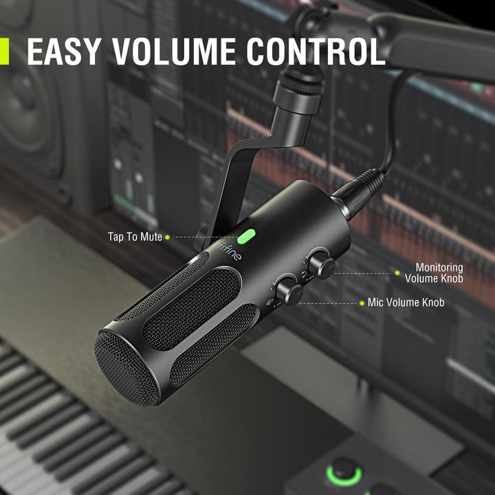 Actual product image Fifine Tank3 Professional USB Microphone 3.5mm