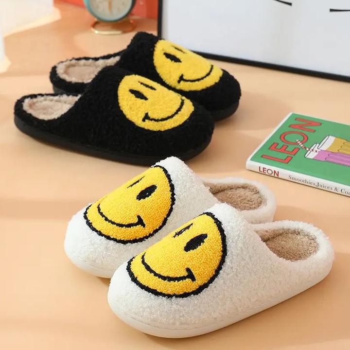 Image du produit PhoneLook Pantoufles d'hiver douillettes et chaudes Smiley taille 37-38 /jaune (37)