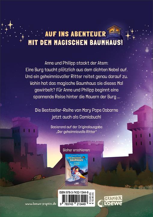 Produktbild Das magische Baumhaus (Comic-Buchreihe Band 2) - Der geheimnisvolle Ritter (Deutsch, Mary Pope Osborne, Loewe Graphix, Kelly Matthews, Jenny Laird, Nichole Matthews, 2022)