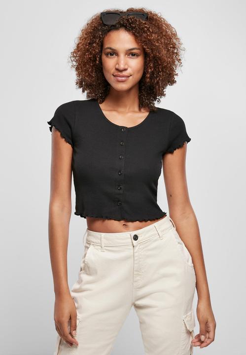 Immagine prodotto Urban Classics Ladies Cropped Button Up Rib Tee (XL)