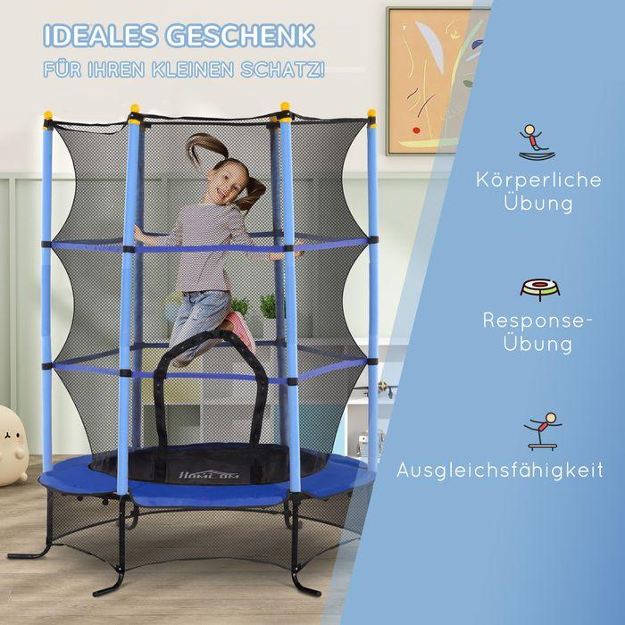 Produktbild Swisshandel24 Kinder Trampolin Ø163 cm, Trampolin für Kinder 3-10 Jahre, Gartentrampolin, blau (163 cm)