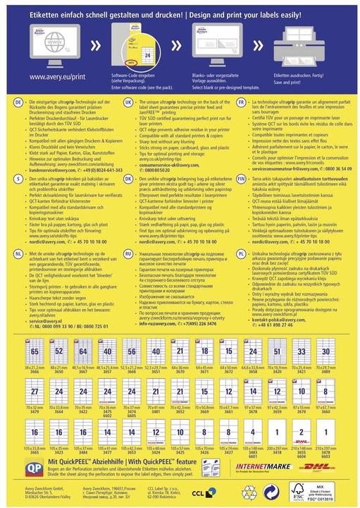 Actual product image Avery Universal-Etiketten