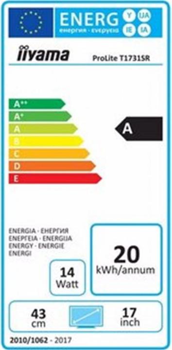 Energie-Label iiyama ProLite T1731SR-B5 (1280 x 1024 Pixel, 17")