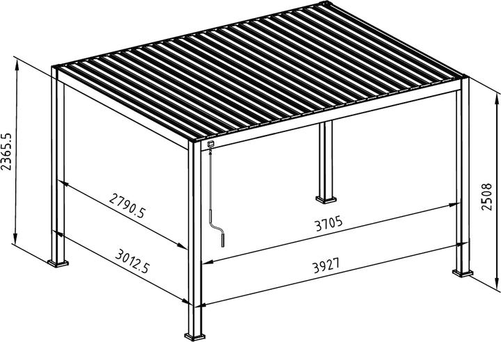 Actual product image Leco Lamellenpergola DELUXE 3x4m Holzoptik (400 cm, 300 cm)