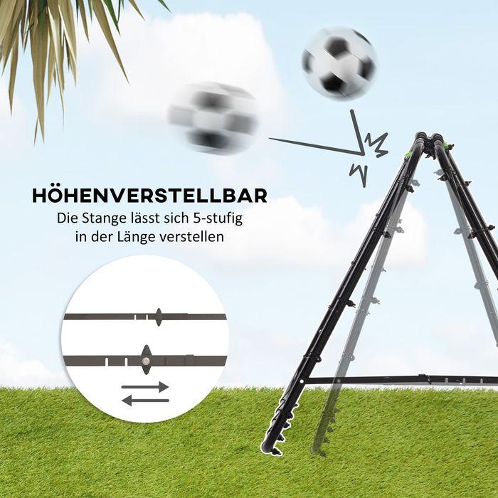 Immagine prodotto Swisshandel24 Fussball Rebounder Kickback Tor Rückprallwand Netz beidseitiger Rückprall, schwarz