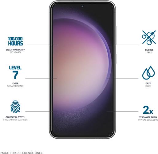Actual product image Eiger Mountain Glass Clear Edge (1 Piece, Samsung Galaxy S23+)