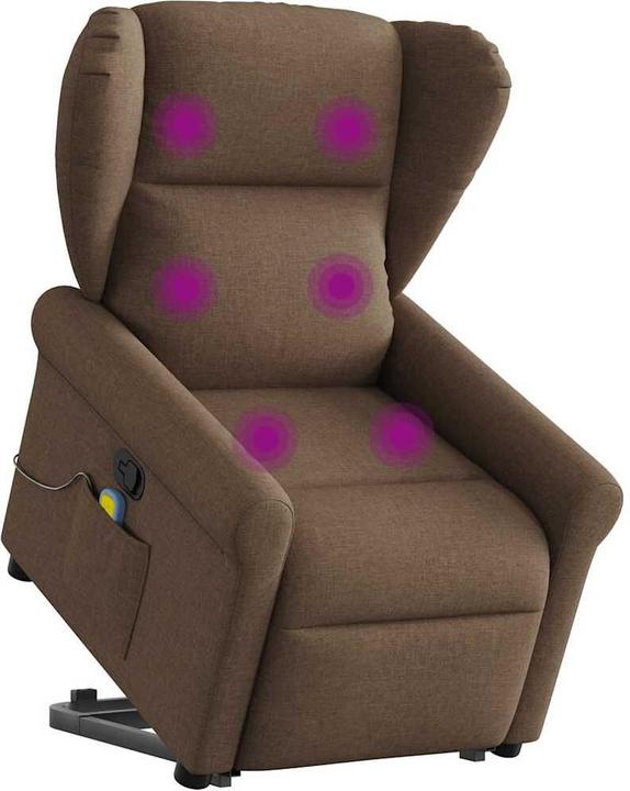 Immagine prodotto VidaXL Poltrona massaggiante con ausilio stand-up in tessuto marrone