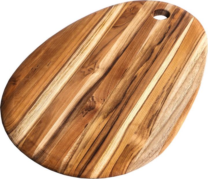 Actual product image TeakHaus Teak cutting and serving board oval w. hole, 41x27x1.5 cm