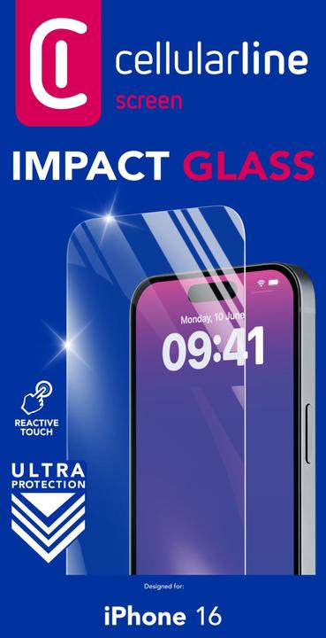 Image du produit Cellularline Verre Impact (1 pièce(s), Apple iPhone 16)