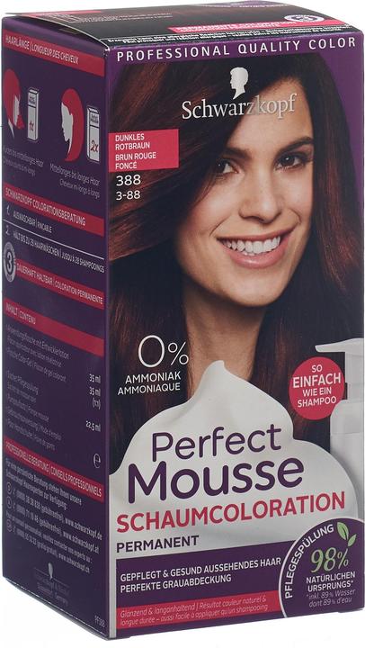 Produktbild Schwarzkopf Perfect Mousse Schaumcoloration (388 Dunkles Rotbraun)