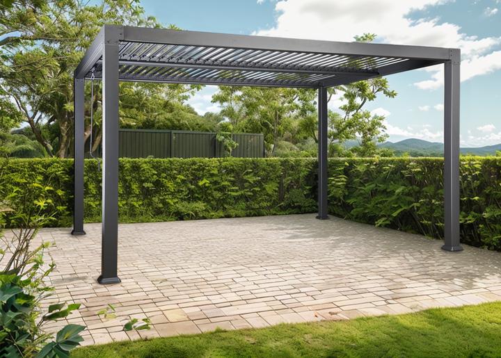Produktbild Jet-Line Pavillon Lamellendach Gartenzelt Gartendach Dubai II 3x3m Aluminium (300 cm, 300 cm)