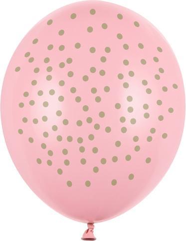 Partydeco Balloons 30cm, Dots, Pastel Baby Pink (1 pkt / 50 pc.) (1 x)