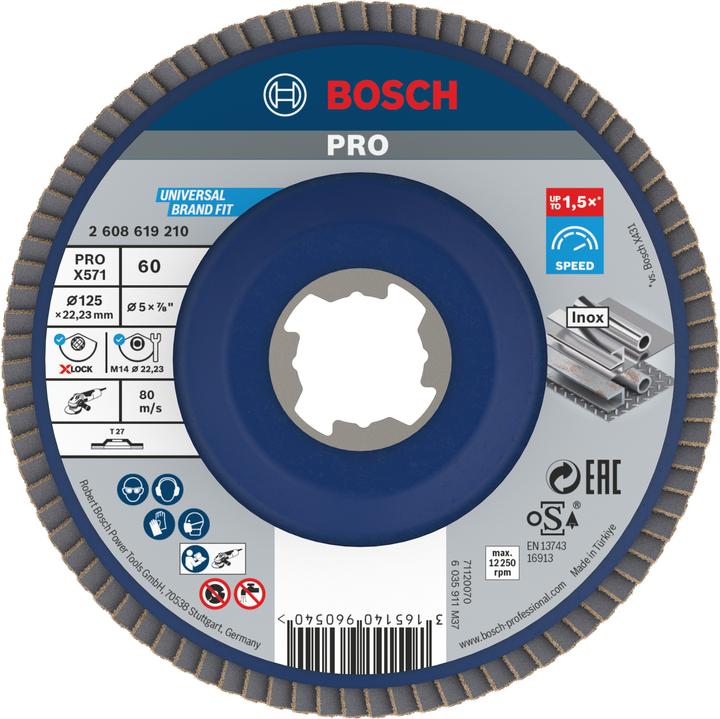 Productafbeelding Bosch Professional Zubehör X-LOCK klepschijf recht Beste voor metaal X571 (60)