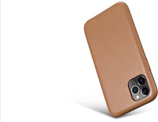 Actual product image iCarer iPhone 11 Pro Max - Leather Light Brown Back Cover (Apple iPhone 11 Pro Max)