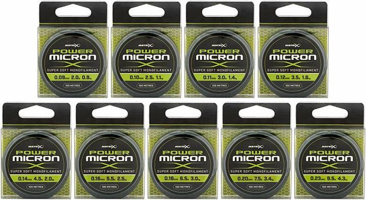 Matrix monofile schnur power micron x 100m (4.31 kg, 23 mm)