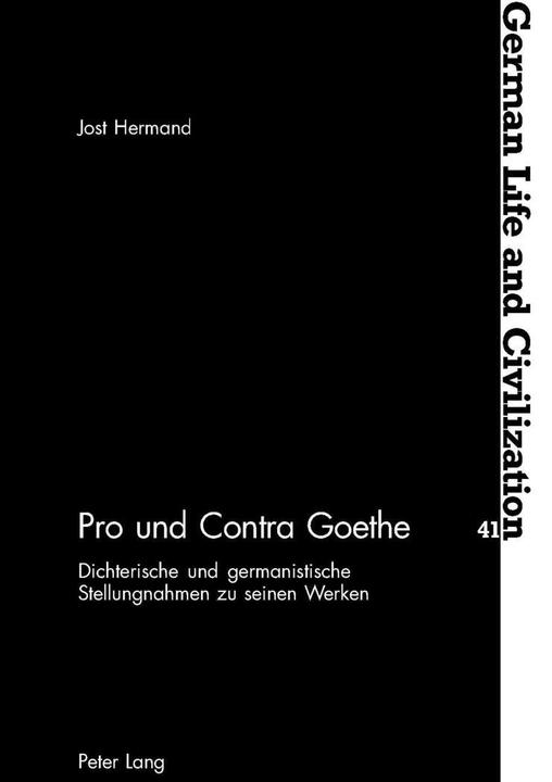 Actual product image Pro und Contra Goethe (German, Jost Hermand, 2005)
