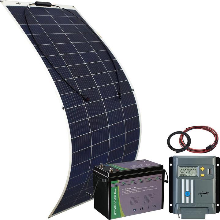 Produktbild TKA Solar-Set: MPPT-Solarladeregler, LiFePO4-Akku (1.920 Wh), Solarmodul (200 W)