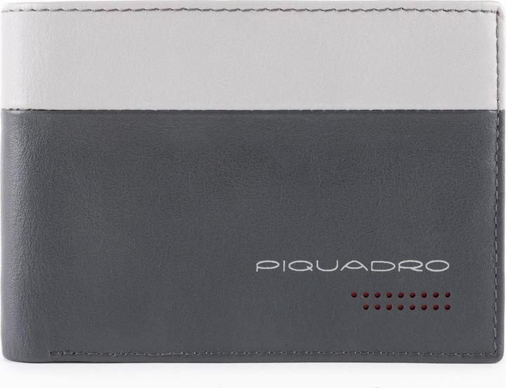 Actual product image Piquadro Urban, Leather Wallet, Coin Holder, Black, Gray, For Men