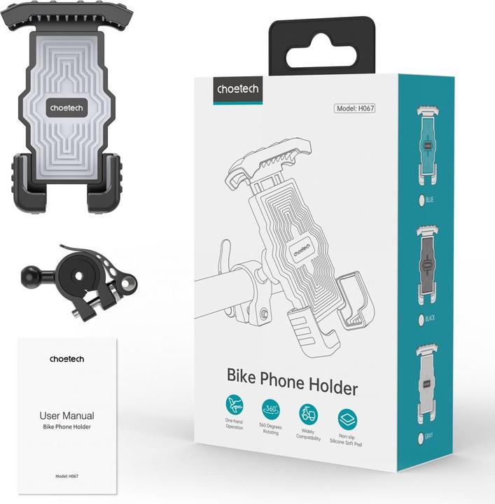 Produktbild Choetech H067 verstellbarer Fahrradhalter – schwarz